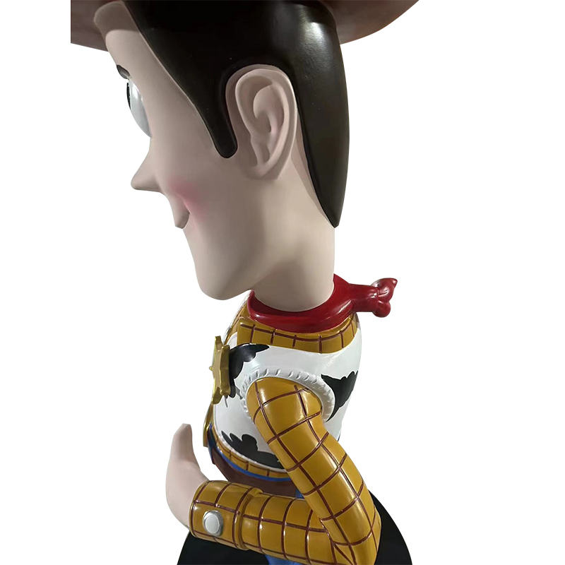 Sheriff Woody glassfiberstatue med realistiske detaljer for utendørs og innendørs dekorasjoner Sheriff Woody glassfiberstatue med realistiske detaljer for utendørs og innendørs dekorasjoner