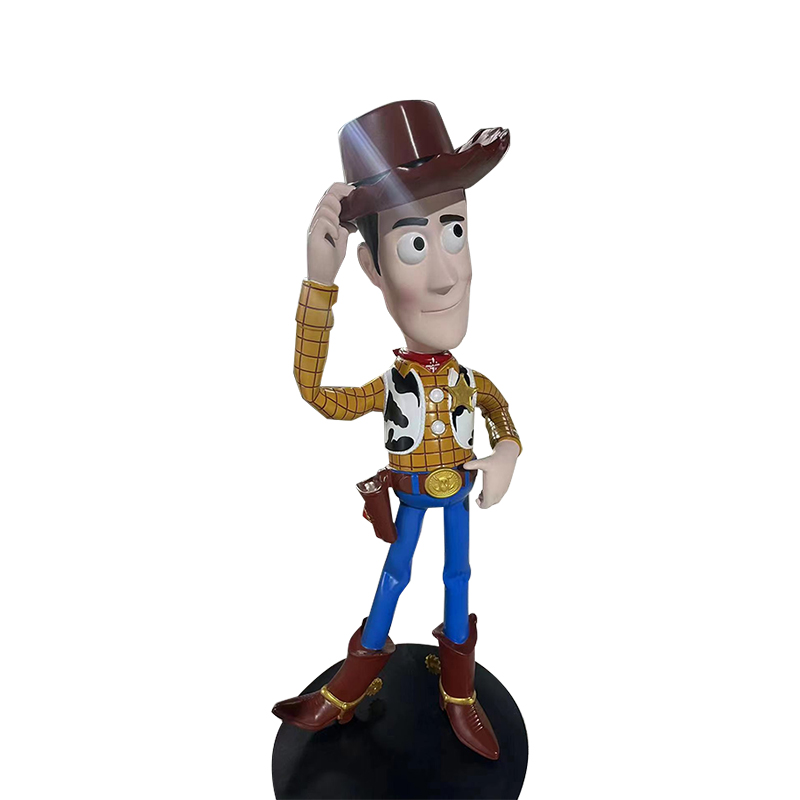 Sheriff Woody glassfiberstatue med realistiske detaljer for utendørs og innendørs dekorasjoner Sheriff Woody glassfiberstatue med realistiske detaljer for utendørs og innendørs dekorasjoner