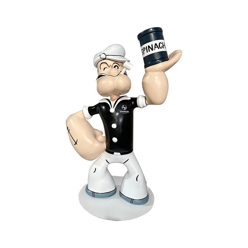 Vintage Popeye Sailor Statue for Hotel & Mall Decor - Retro Nautical Themed Sculpture