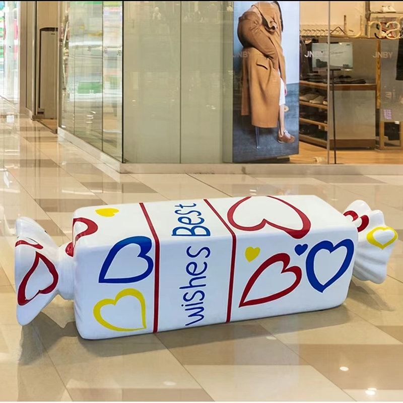 Godteri stol glassfiber skulptur kommersielt senter dekorasjon godteri rekvisitter